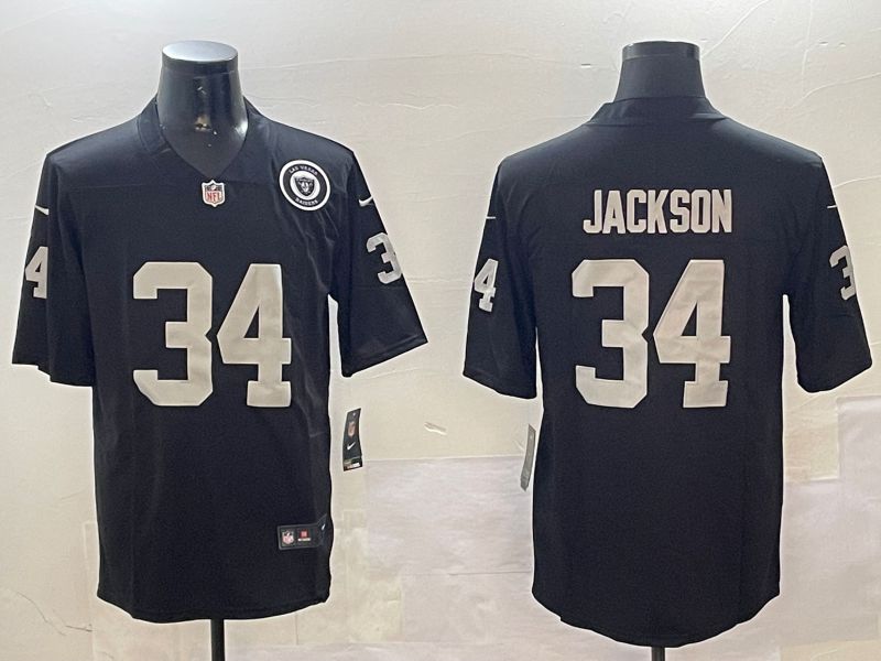 Men Oakland Raiders 34 Jackson Second generation 2024 Nike Limited NFL Jersey style 0108